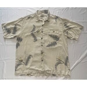 Men's Luau 100% SILK Hawaiian Shirt Size Large‎
